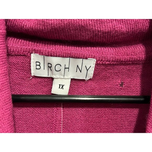 Birch NY NWT Womens Fuchsia Cowl Neck Pullover Sweater with Button Details SZ XL - Picture 5 of 10